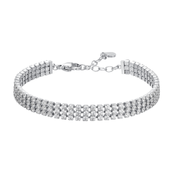 Bracciale donna tennis in acciaio con zirconi bianchi di Luca Barra