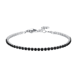 Bracciale tennis in acciaio con zirconi neri
