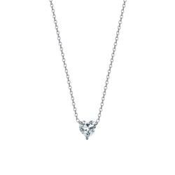 Collana in acciaio con cuore e cristalli bianchi