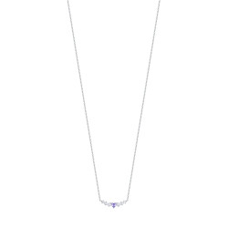 Collana in acciaio con cuore viola e cristallo bianco Luca Barra