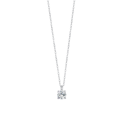 Collana in acciaio con punto luce bianco