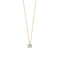 Collana in acciaio color oro con punto luce