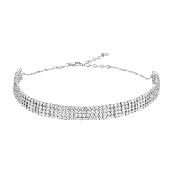 Collana choker tennis in acciaio con zirconi di Luca Barra