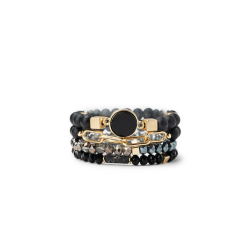 Bracciale multifilo oro nero Mya