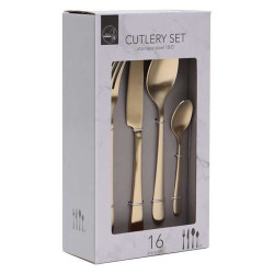 Servizio posate Gold Set 16 pz, 4 posti tavola, in acciaio 18/0, Innovaliving