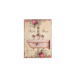Quadro canvas variante vasca rosa con 3 brocche 50x70 cm, Nuvole di Stoffa