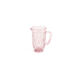 Brocca vetro rosa H 20,8 cm, Nuvole di Stoffa