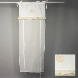 Tenda finestra 60x160 cm bianco cuore beige e pois