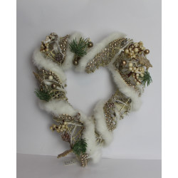 Ghirlanda cuore con strass oro