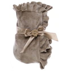 Plaid Blanc Mariclò 140x170 cm tortora Romantic frill