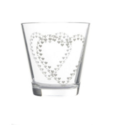 Bicchieri acqua decoro cuore, 6 pezzi, Blanc Mariclò