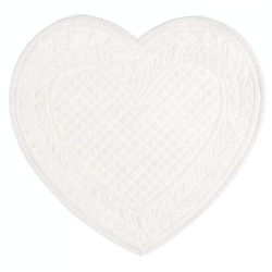 Tovaglietta a cuore bianco latte, Blanc Mariclò