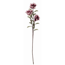 Peonia artificiale con 3 fiori rosa fucsia