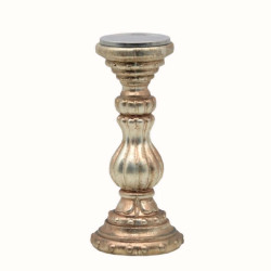 Porta candela vetro dorato, h30 cm