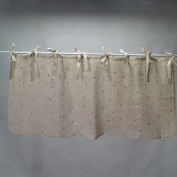 Mantovana con pois tortora 80x25 lino