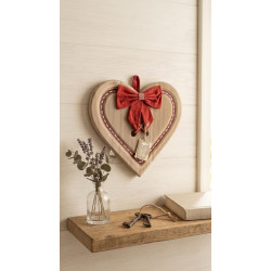 Cuore decorativo in legno 29x28 cm, Nuvole di Stoffa