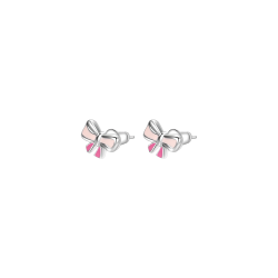 Orecchini in acciaio con fiocco rosa fuxia Luca Barra