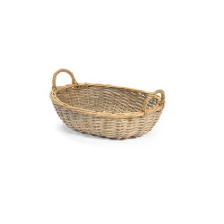 Cesto in vimini ovale con manici 44x33x9 cm, Nuvole di Stoffa