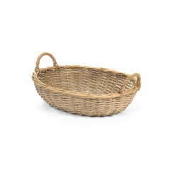 Cesto in vimini ovale con manici 50x38x10 cm, Nuvole di Stoffa