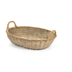 Cesto in vimini ovale con manici 55x43x13 cm, Nuvole di Stoffa
