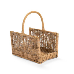 Cesto in vimini con manico H42 cm, Nuvole di stoffa