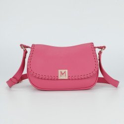 Borsa tracolla bordi intrecciati fuxia
