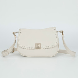 Borsa tracolla bordi intrecciati beige