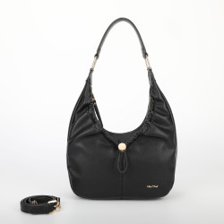Borsa modello hobo arricciato color nero di Mimi Mua