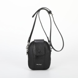Porta cellulare a tracolla, color nero di Mimi Mua