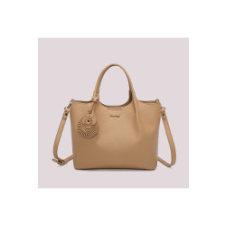 Borsa a mano con charm a fiore, Mimi Muà, taupe
