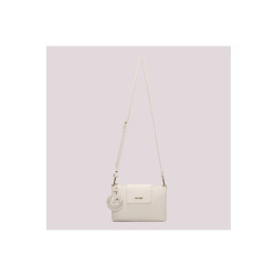 Borsa a tracolla con charme a fiore, Mimimuà, bianco