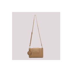 Borsa a tracolla con charme a fiore, Mimimuà, taupe