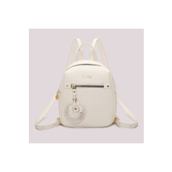 Zaino piccolo con charm a fiore, Mimi Muà, bianco