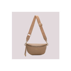 Marsupio con tira zip con dettaglio quadrato, Mimi Muà, taupe
