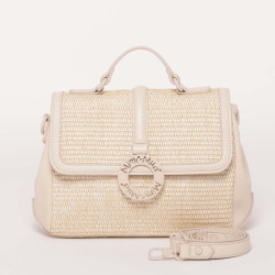 Borsa mano rafia beige Mimi Mua