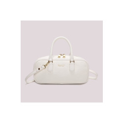 Borsa baguette con motivo ad onda, Mimimuà, bianco