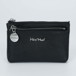 Portamonete piccolo in pelle color nero, di Mimi Mua
