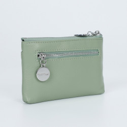 Portamonete piccolo in pelle color verde acqua, di Mimi Mua