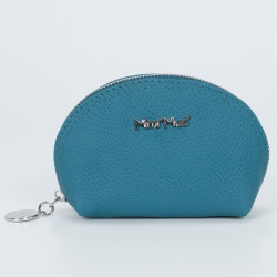 Portamonete piccolo morbido in pelle color azzurro, di Mimi Mua