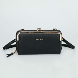 Portaoggetti chiusura clutch nero