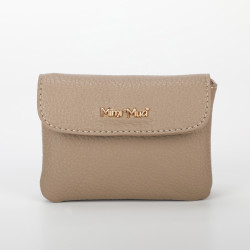 Portacarte Piccolo con patta, color taupe di Mimi Mua