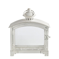 Lanterna in metallo rettangolare 22x11x25 cm bianco shabby, Mathilde M