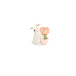 Coniglio decorativo con cuore h12 cm, Nuvole di Stoffa
