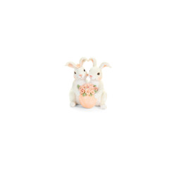 Coniglietti decorativi con fiori h12 cm, Nuvole di Stoffa