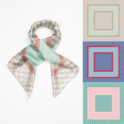 Foulard quadrato in raso con stampa Barbieri Creazioni