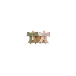 Fiocchi con molletta beige-verde di Nuvole di Stoffa