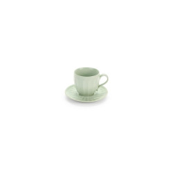 Tazza piattino verde Nuvole di stoffa
